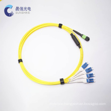 Ceramic inner OM3 MPO fiber optic patch cord connector